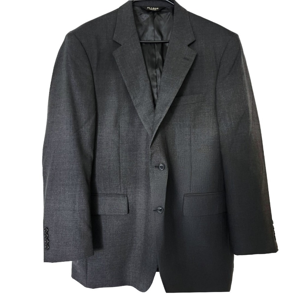 Jos A Bank Men's Sport Coat Blazer 43R 100 % Wool Gray Business Work Wedding
